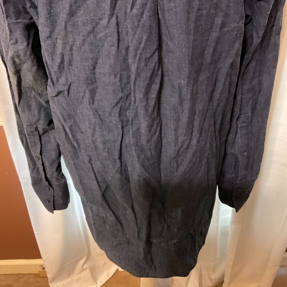 COS Chambray Dress US 8 Blue Long Sleeve Tunic Style Half Button - Picture 8 of 9